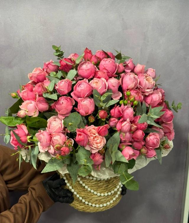 Peonies in a basket | ծաղիկներ, ծաղկեպսակներ, բույսեր - առաքում Երևան