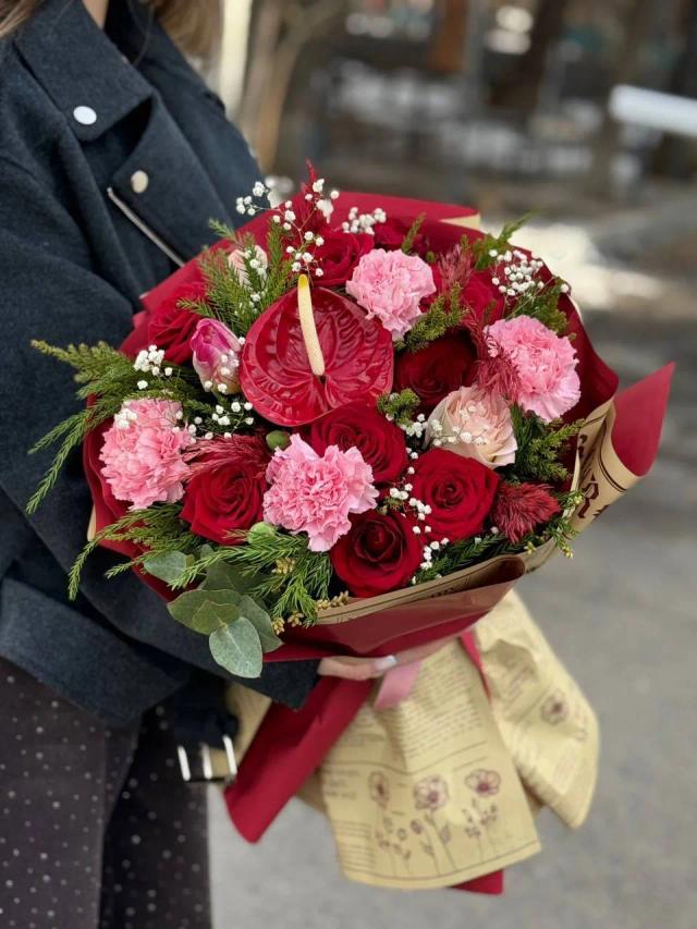Gorgeous red bouquet | ծաղիկներ, ծաղկեպսակներ, բույսեր - առաքում Երևան