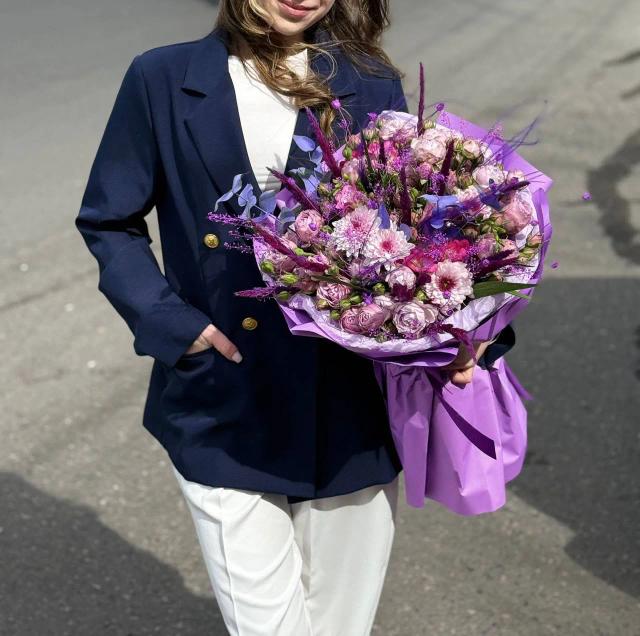 Purple elegant bouquet | ծաղիկներ, ծաղկեպսակներ, բույսեր - առաքում Երևան
