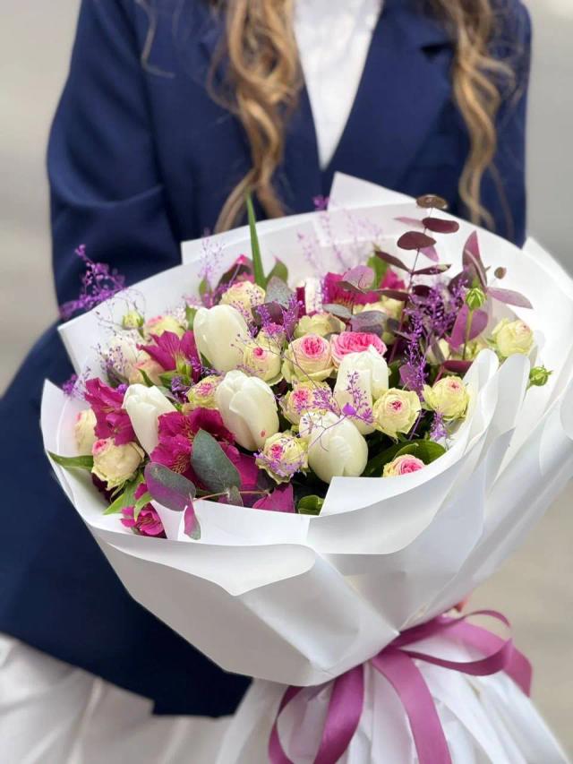 White elegant bouquet | ծաղիկներ, ծաղկեպսակներ, բույսեր - առաքում Երևան